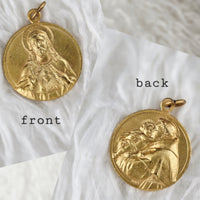 VINTAGE *NEW* 1950's Saint Anthony of Padua Gold-Toned Pendant 1.25"