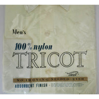 VINTAGE *NEW* 1960's Men's Light Yellow Collared Shirt 100% Nylon TRICOT Size 15.5-33