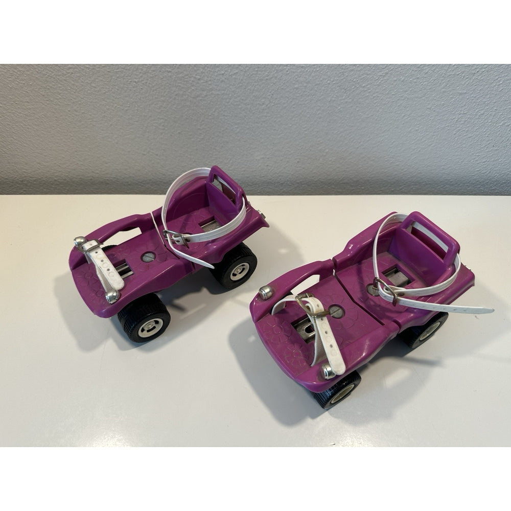 VINTAGE 1970's Purple Adjustable Skates for Kids w/ Straps