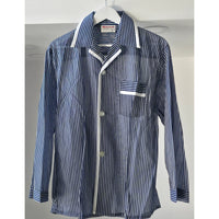 VINTAGE *NEW* 1970's Masterbuilt Men's Blue Striped Pajama Set Size S