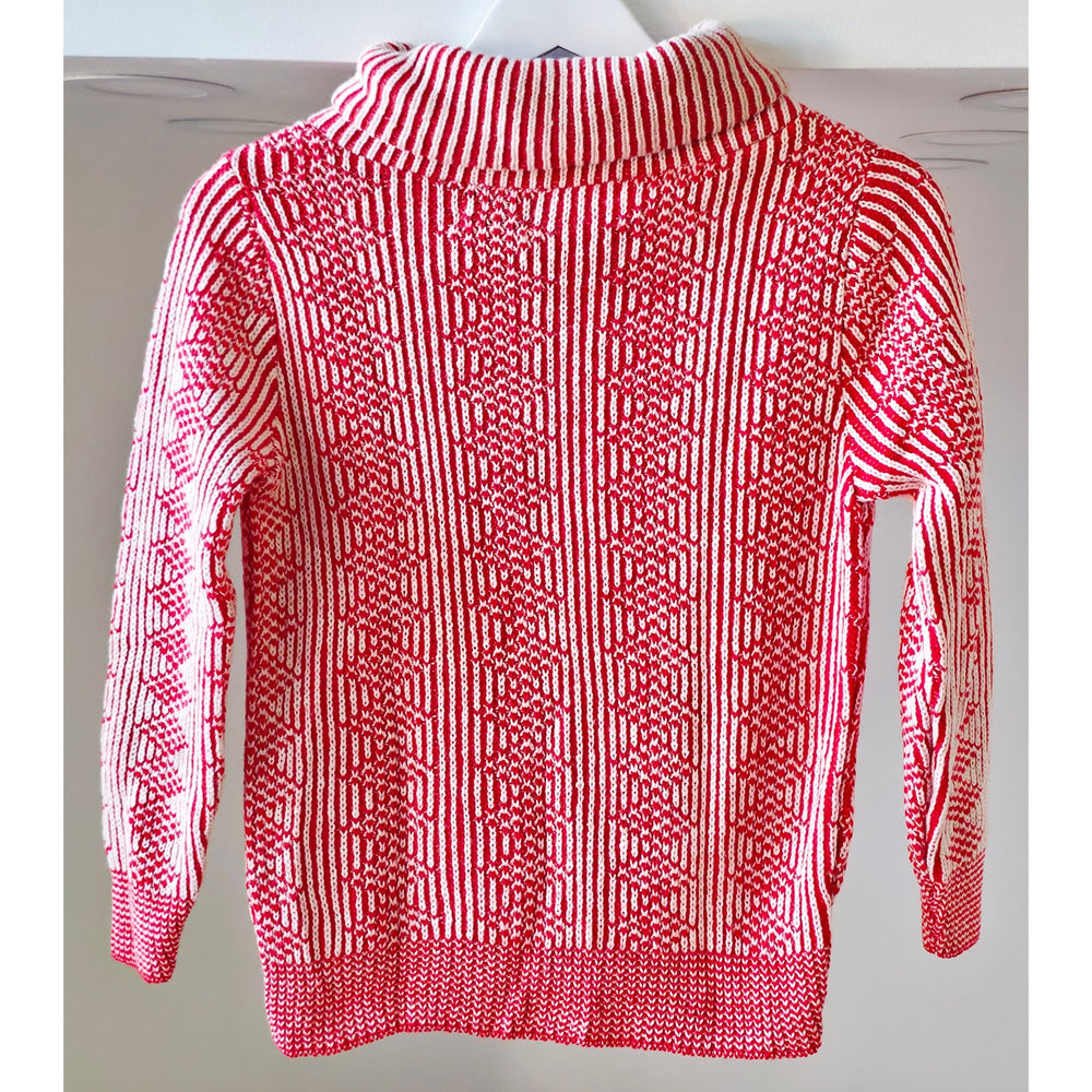 VINTAGE *NEW* 1960's DuPont Women's Red & White Collared Sweater Size M (36)