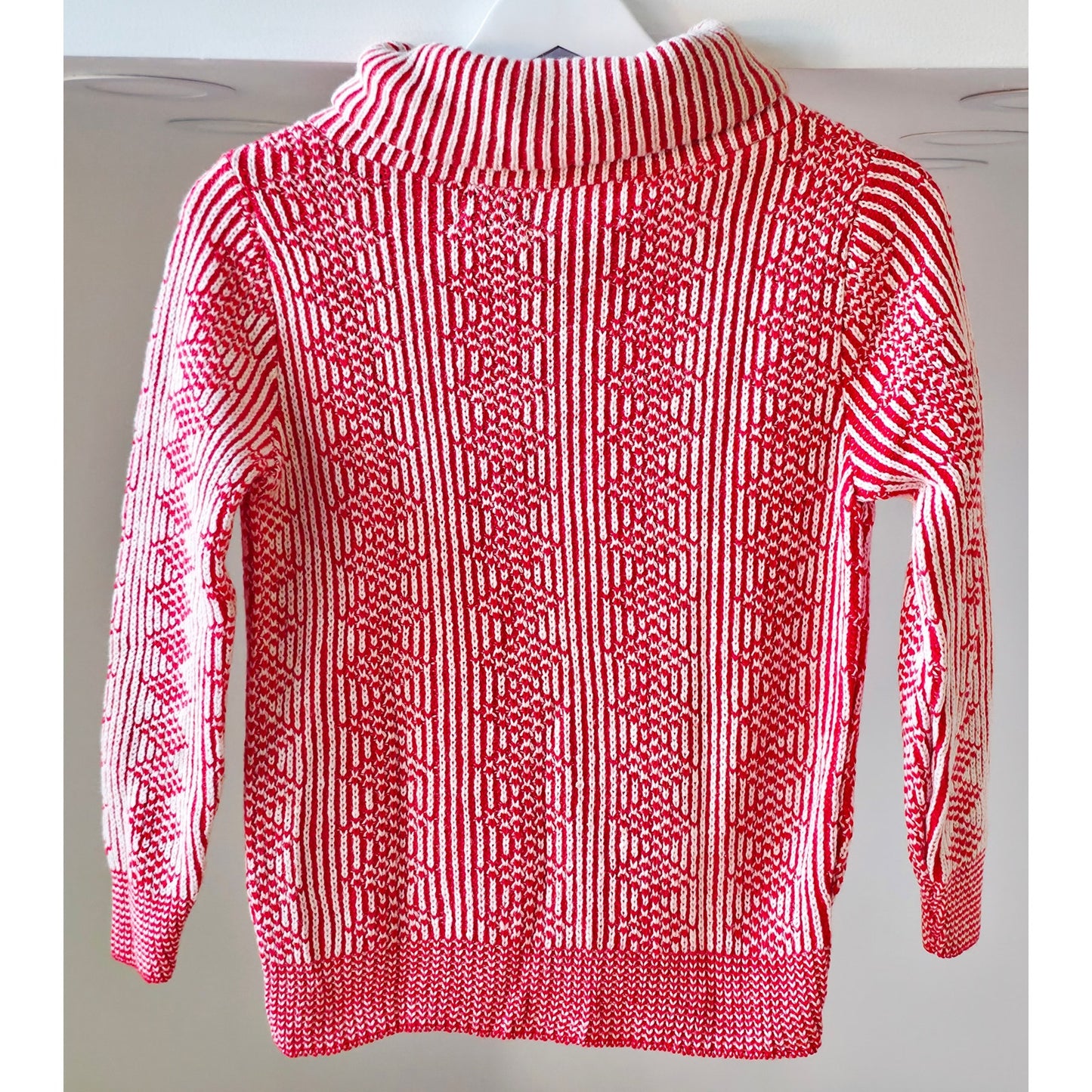 VINTAGE *NEW* 1960's DuPont Women's Red & White Collared Sweater Size M (36)