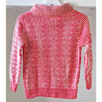 VINTAGE *NEW* 1960's DuPont Women's Red & White Collared Sweater Size M (36)