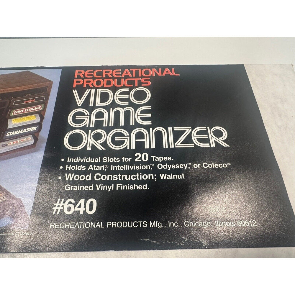 VINTAGE *NEW* 1980's Recreational Products 20-Cartridge Video Game Holder for Atari/Intellivision/Coleco