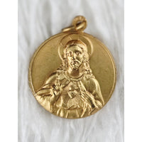 VINTAGE *NEW* 1950's Our Lady of Perpetual Help Gold-Toned Pendant 1.25" Italy
