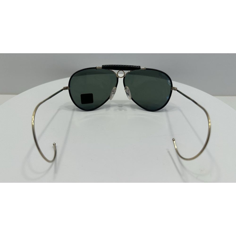 VINTAGE *NEW* 1970's Ray Max Gold Frame Smoke Lens Aviator Wraparound Sunglasses