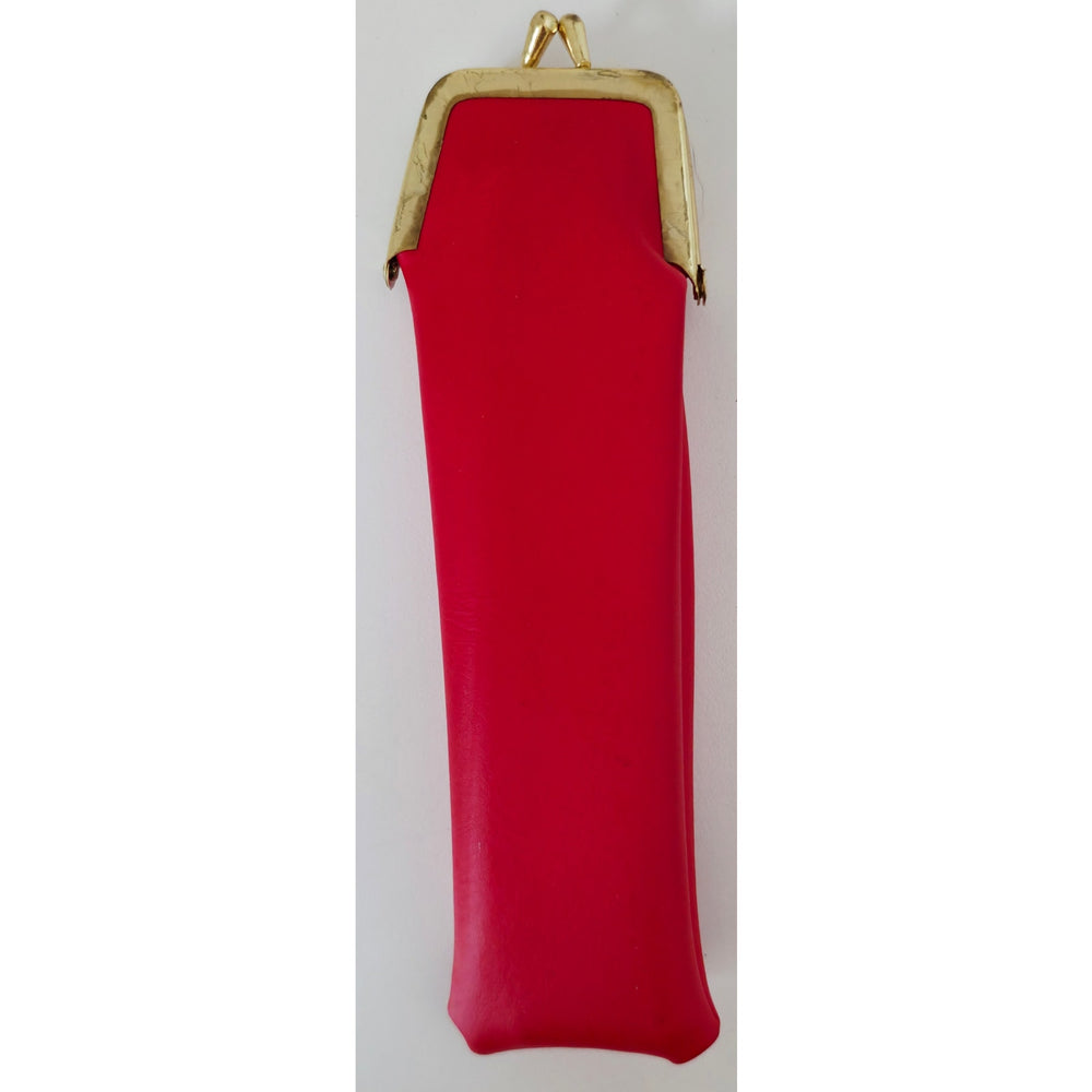 VINTAGE *NEW* 1970's Purse Grooming Set Brush Comb Mirror with Red Case