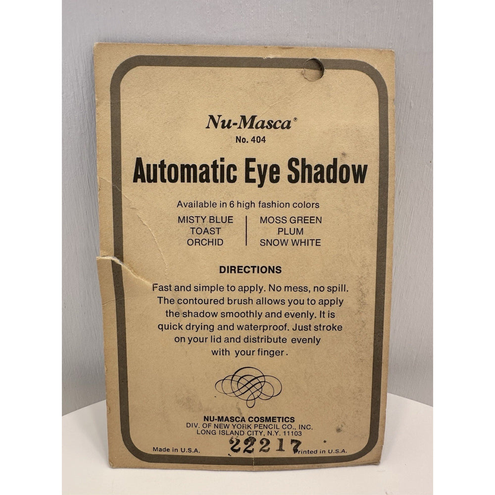 VINTAGE *NEW* 1970's Nu-Masca Eye Shadow w/Brush in Snow White