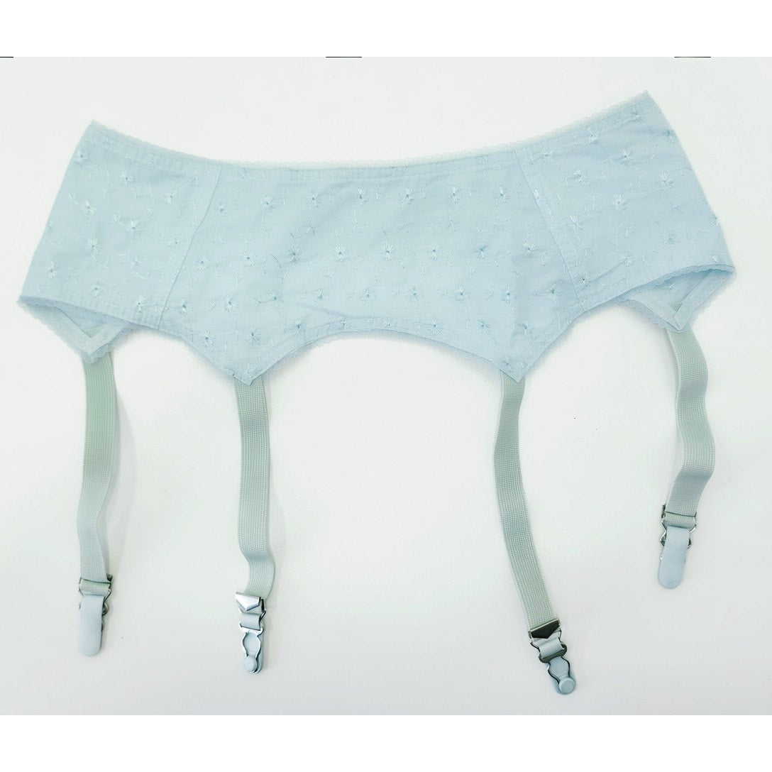 VINTAGE *NEW* 1960's Women's Light Blue Garter w/Flowers Size M Lot of 3
