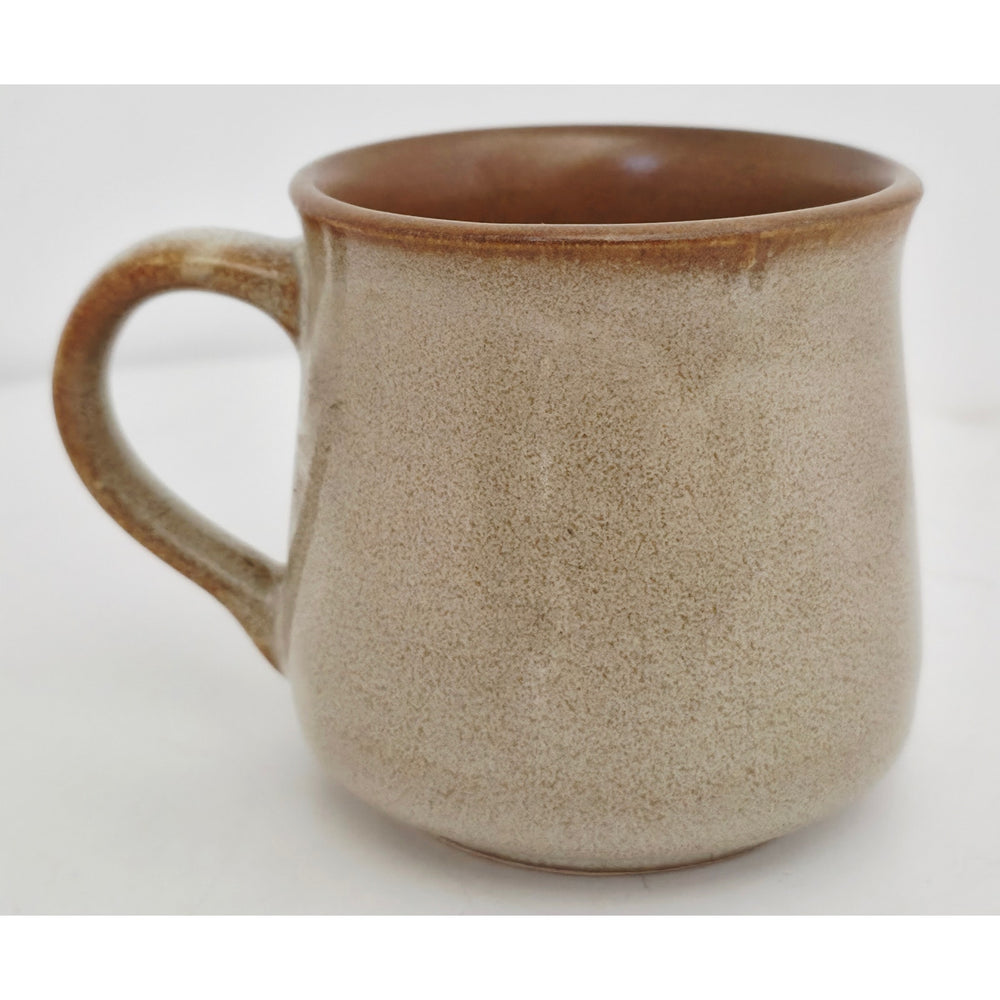 VINTAGE *NEW* 1970's Brown and Cream Korean Hand-Painted Stoneware Mugs