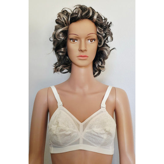 VINTAGE *NEW* 1970's Maidenform P7136 Tricolastic Lace Stretch White Bra 32 C Set of 3