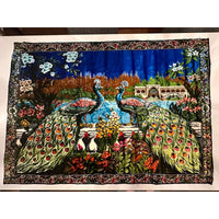 VINTAGE *NEW* 1960's "Pair of Peacocks" Wall Art Rug / Tapestry