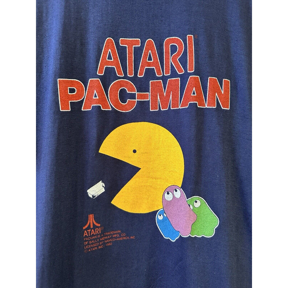VINTAGE *NEW* 1980's Atari Graphic Pac-Man Promo T-Shirt Kid M 10-12