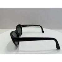 VINTAGE *NEW* 1970's Glam Unisex Sunglasses Black Oval Frame FRANCE