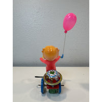 VINTAGE *NEW* 1960's Girl Trycicle Wind-up Toy w/Balloon