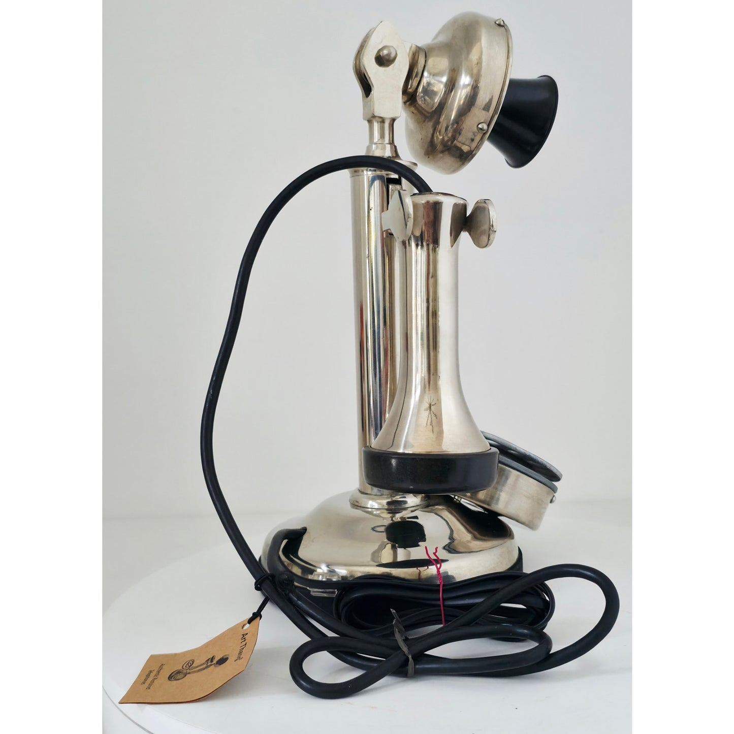 VINTAGE *PRISTINE* 1920's Art Thang Candlestick Rotary Spanish Telephone Restored