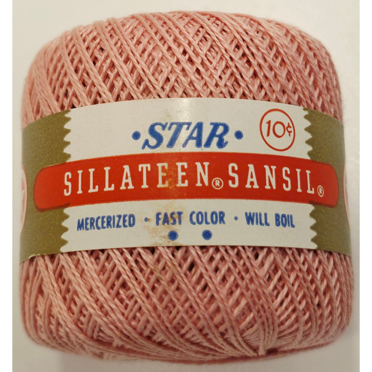 VINTAGE *NEW* 1960's Star Sillateen Sansil Pink Cotton Sewing Thread 43-75 Yards Set of 6 (Pink/Lt Pink)