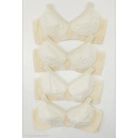 VINTAGE *NEW* 1960's Super Form Women's Cream w/Flowers Bullet Bra Size 34B Lot 4