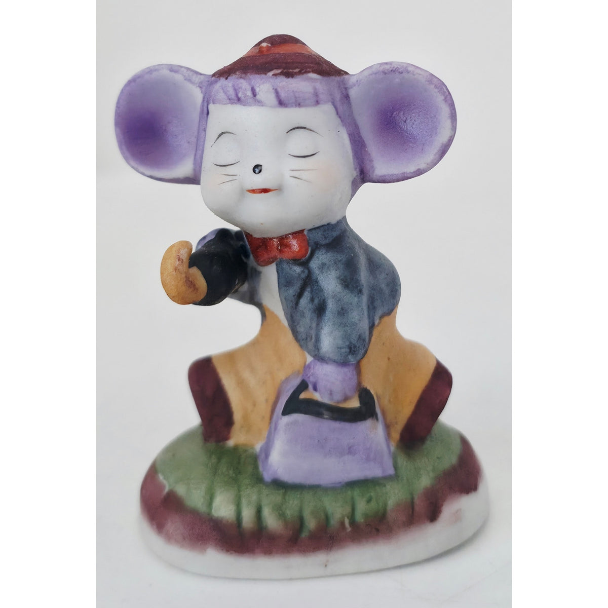 VINTAGE *NEW* 1960's Homco Mouse in Jacket Miniature Ceramic Figurine Korea
