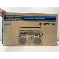 VINTAGE *NEW* 80's Hitachi TRK-7500H Boom Box Radio Cassette Recorder
