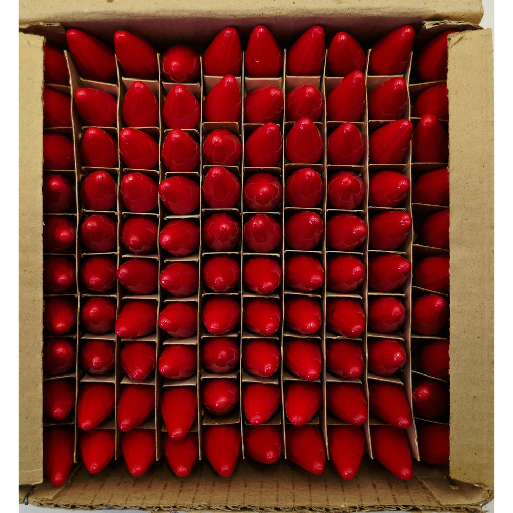 VINTAGE *NEW * Christmas Light Bulbs C6 Set of 100 - RED