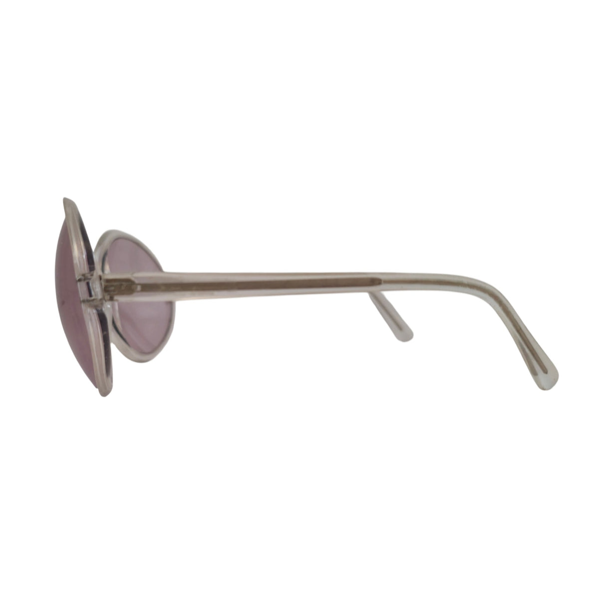 VINTAGE *NEW* 1970's Unisex Sunglasses Clear Oval Frame with Light Pink Lens