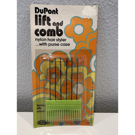VINTAGE *NEW* 1970's Green DuPont Lift and Comb Nylon Hair Styler w/Case