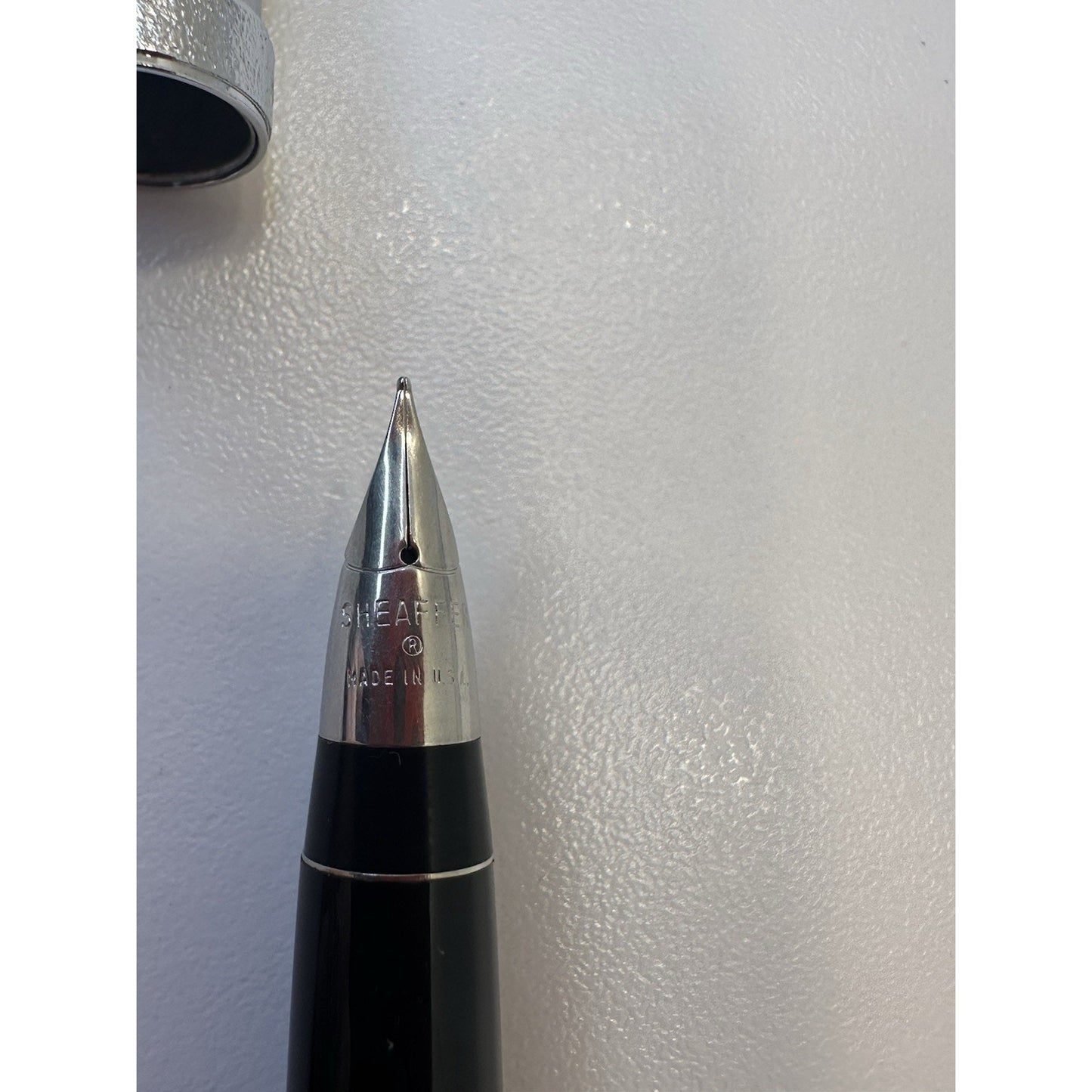 VINTAGE *NEW* 1960's Lady Sheaffer Brushed Steel Florentine Fountain Pen