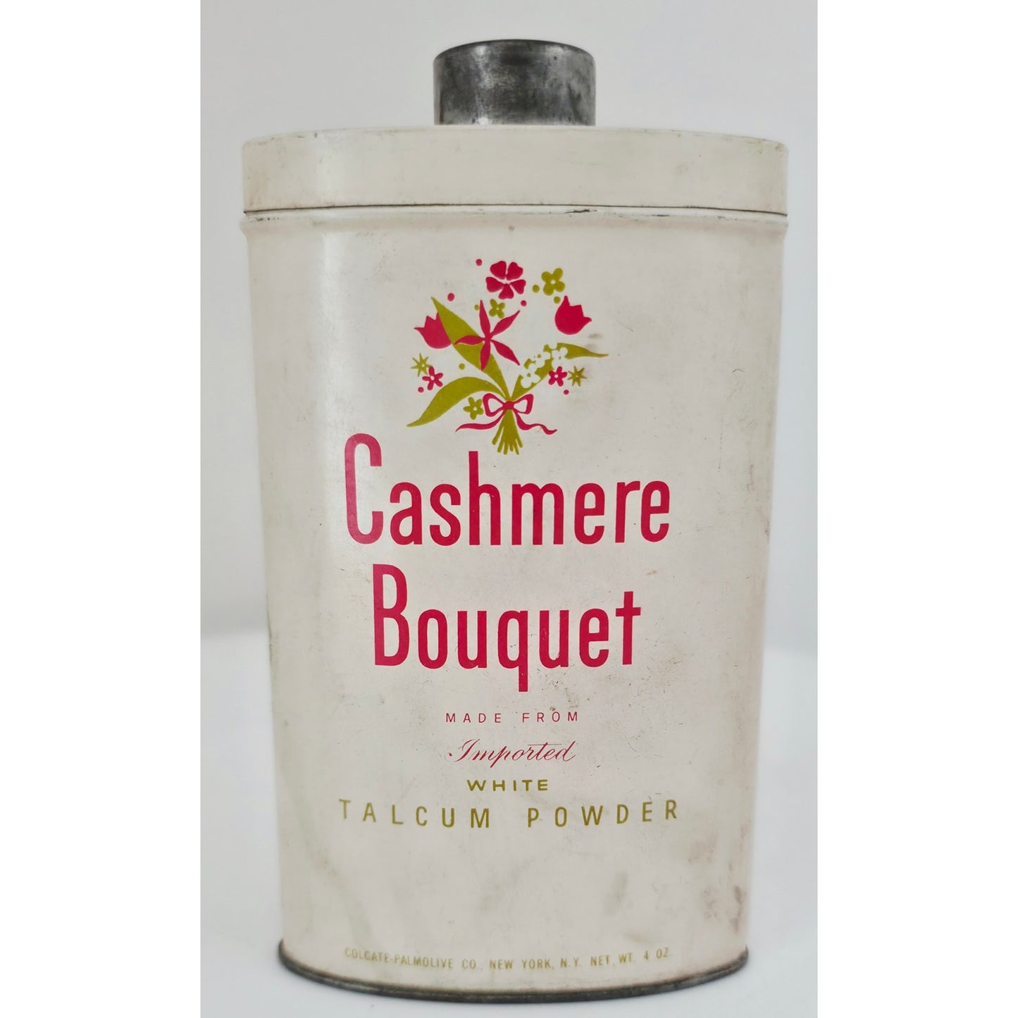 VINTAGE *NEW* 1960's Cashmere Bouquet Imported White Talcum Powder 4oz USA