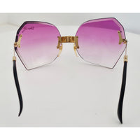 VINTAGE *NEW* 1970's Chrys Dior Gold Folding with Purple Lens Sunglasses & Case