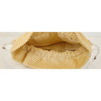 VINTAGE *NEW* 1960's Cream and White Beaded Cinch Purse