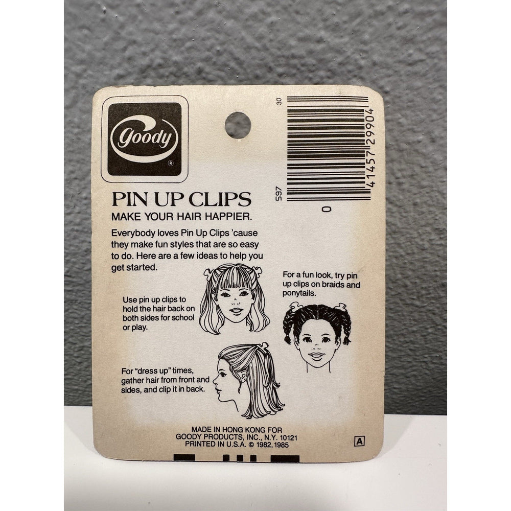 VINTAGE *NEW* 1982 Goody Pin Up Hair Clips Multicolor Barrettes NIP 6 Pack #597