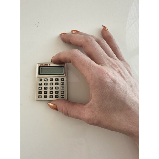 VINTAGE *NEW* Gold Micro Mini Luxury LCD Calculator