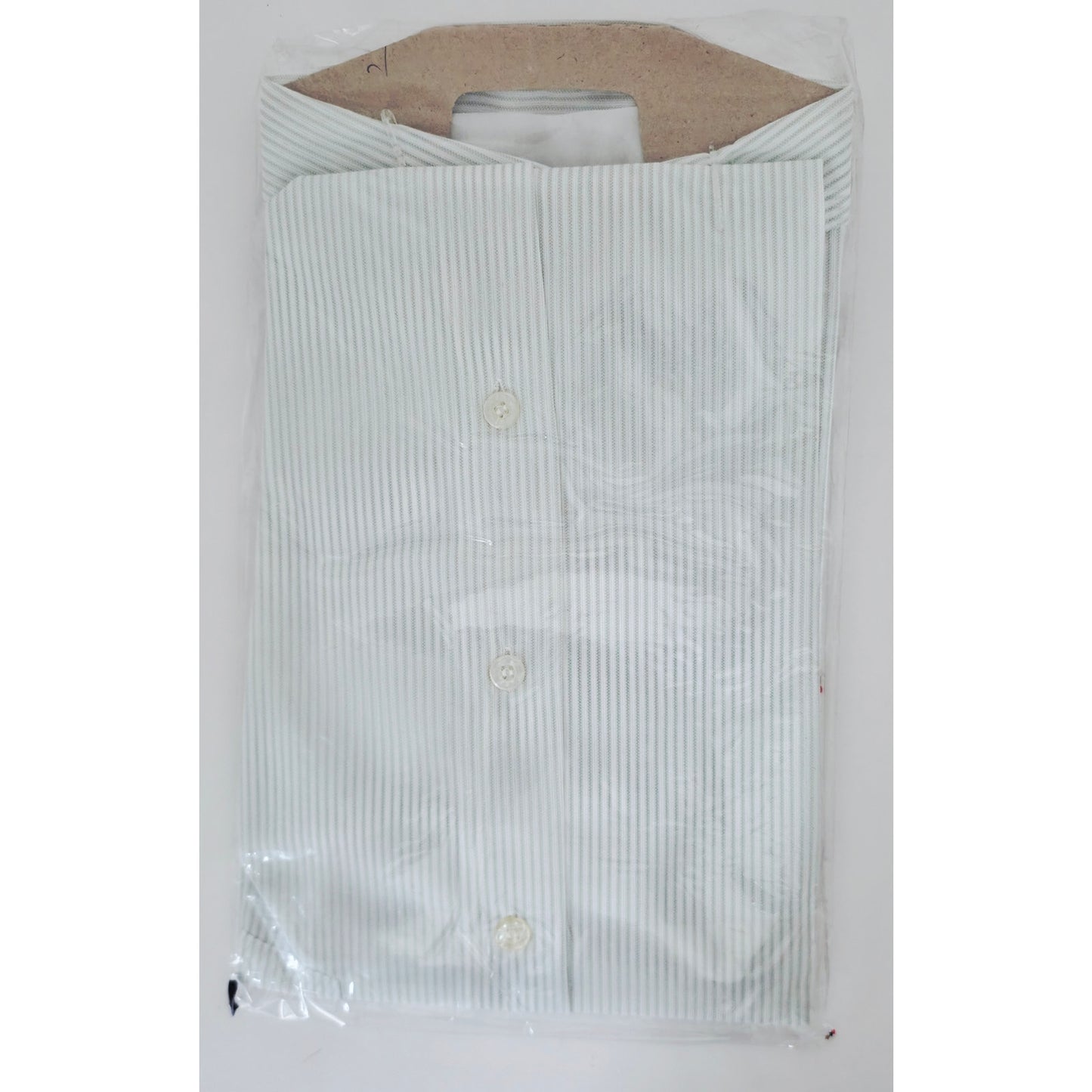 VINTAGE *NEW* Mr. Wilson Men's Cream Striped Collared Shirt 100% Never Iron Sz 15.5-33