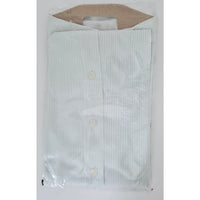 VINTAGE *NEW* Mr. Wilson Men's Cream Striped Collared Shirt 100% Never Iron Sz 15.5-33