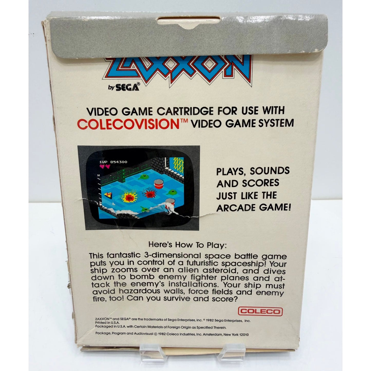 ColecoVision 1982 Zaxxon Video Game NOS Sealed w/Box Wear Unsold Dealer Stock
