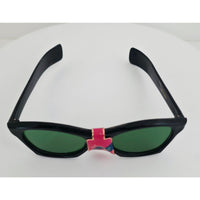 VINTAGE *NEW* 1970's Doscar Glam Unisex Black Frame Green Lens Sunglasses Italy