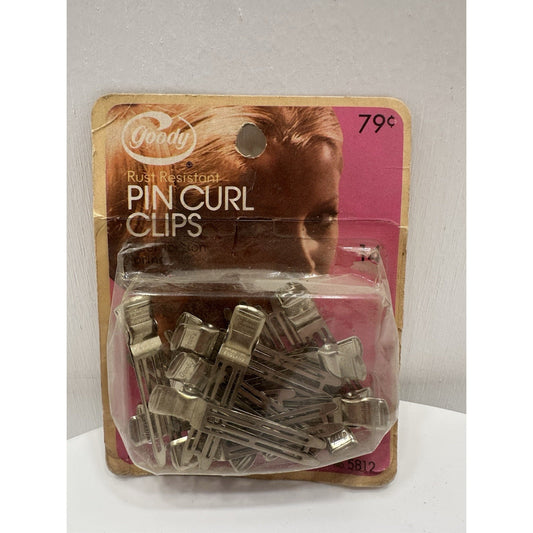 VINTAGE *NEW* 1972 Goody 5812 Pin Curl Clips Rust Resistance 14 Pack