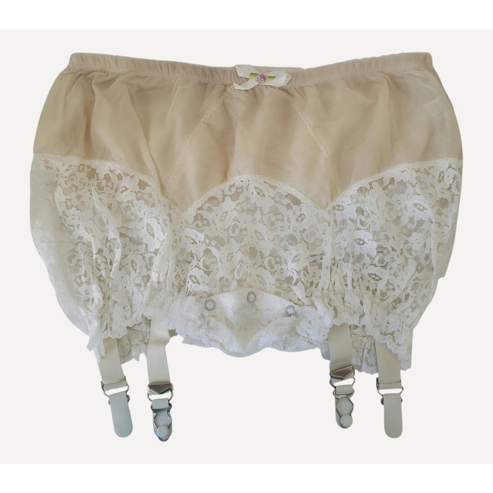 VINTAGE *NEW* 1960's Women's Empire Foundation Cream w/Lace Girdle Garter Size L
