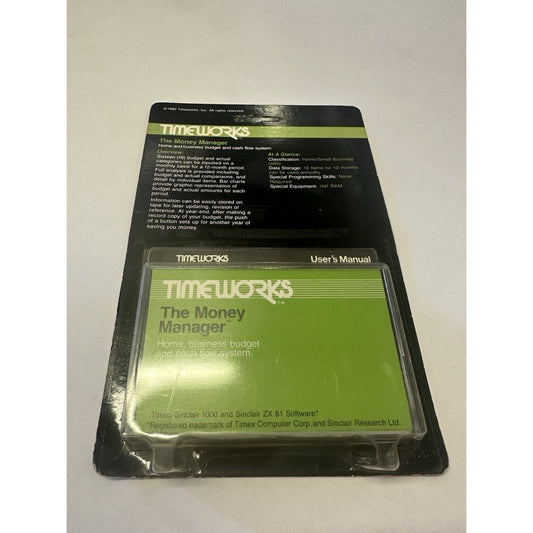 VINTAGE *NEW* Timeworks Money Manager - Sinclair 1000 Cassette