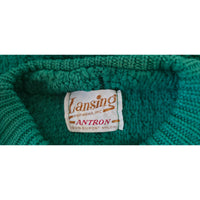 VINTAGE *NEW* 1960's Green Women's Sweater with Buttons 100% Nylon Size 38