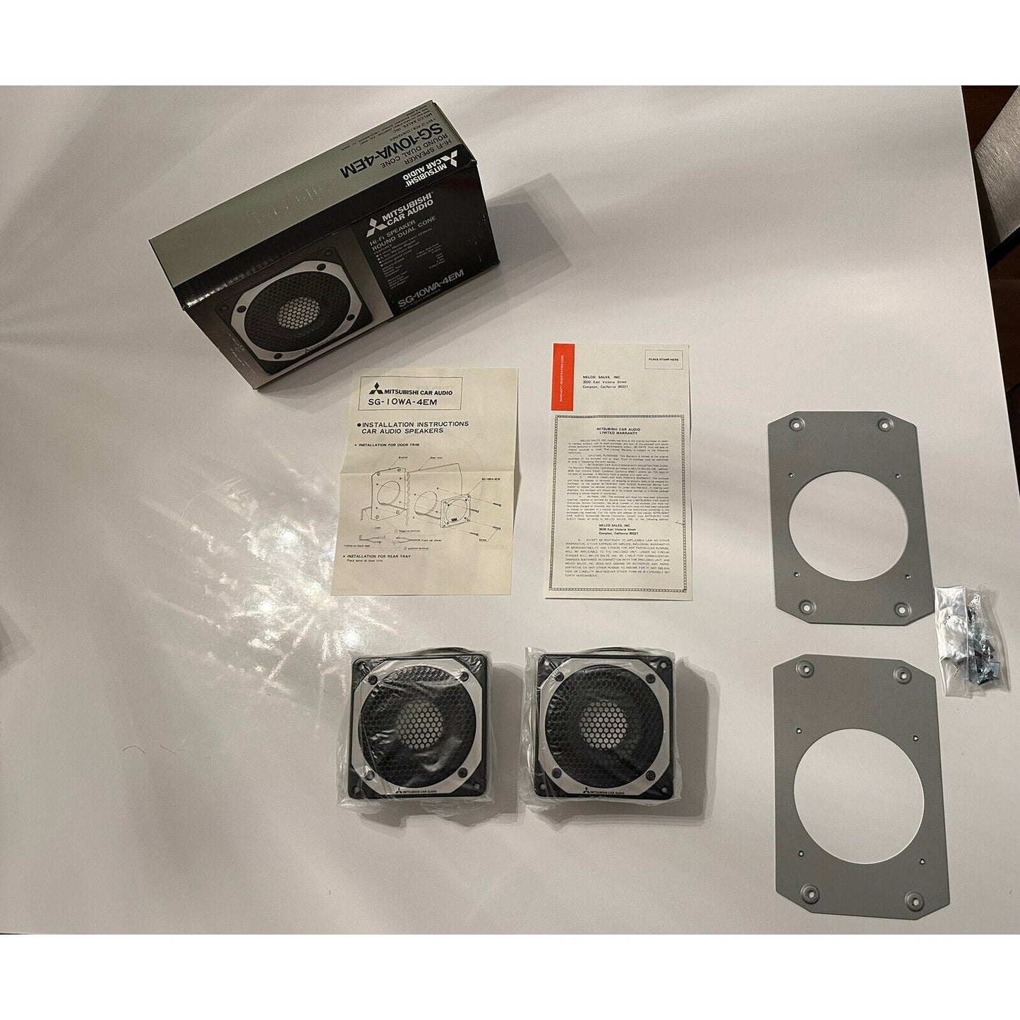 VINTAGE 'NEW' 1980's Mitsubishi Car Audio SG-10WA-4EM Round Dual Cone