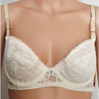 VINTAGE *NEW* 1960's Carnival Women's White Lace Bra with Blue Flower Size 36B