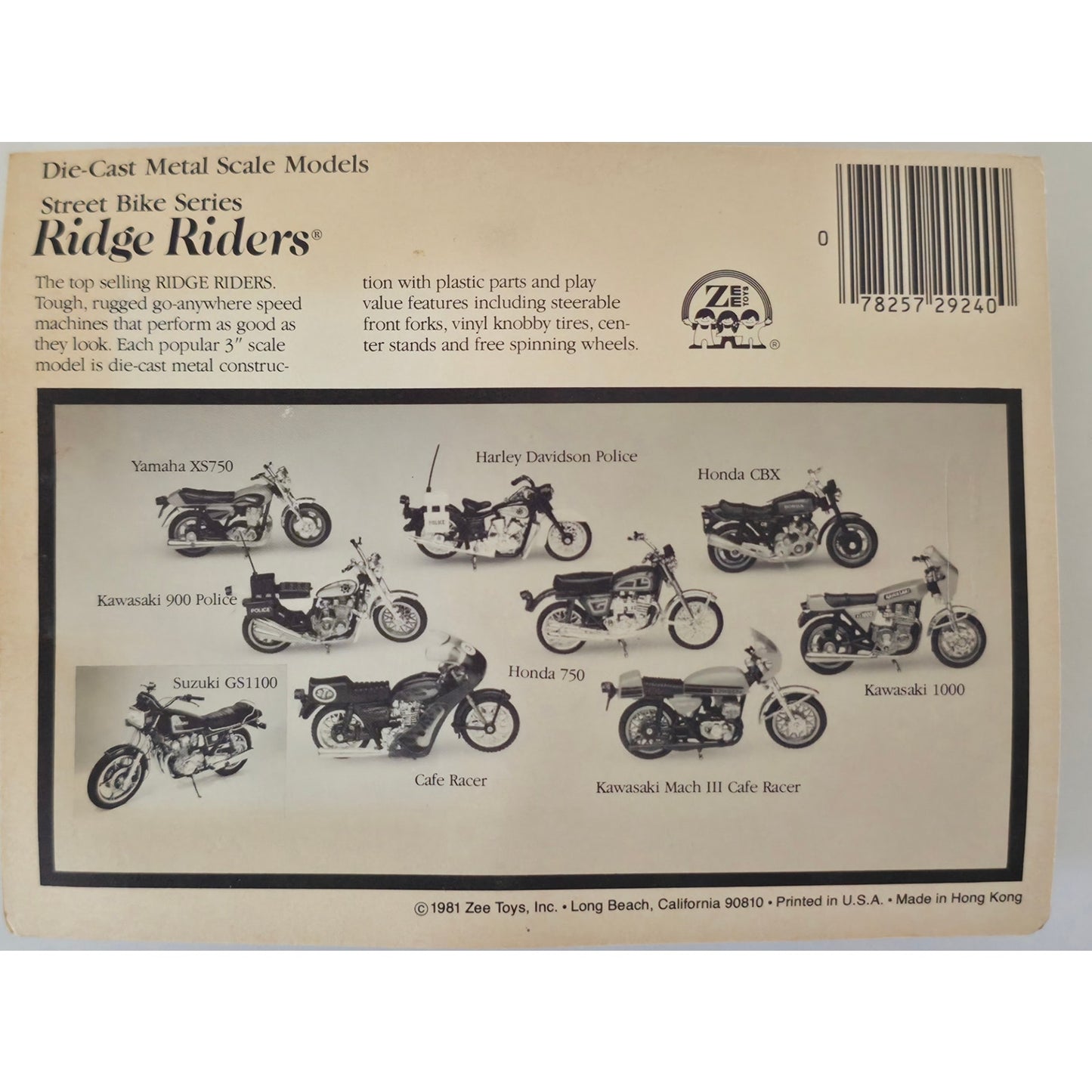 VINTAGE *NEW* 1980 Ridge Rider Yellow Yamaha SX750Metal Scale Die-Cast Toy Motorcycle