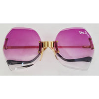 VINTAGE *NEW* 1970's Chrys Dior Gold Folding with Purple Lens Sunglasses & Case