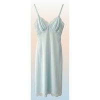 VINTAGE *NEW* 1960's Women's Light Blue with Lace Trim Slip Dress Size 34