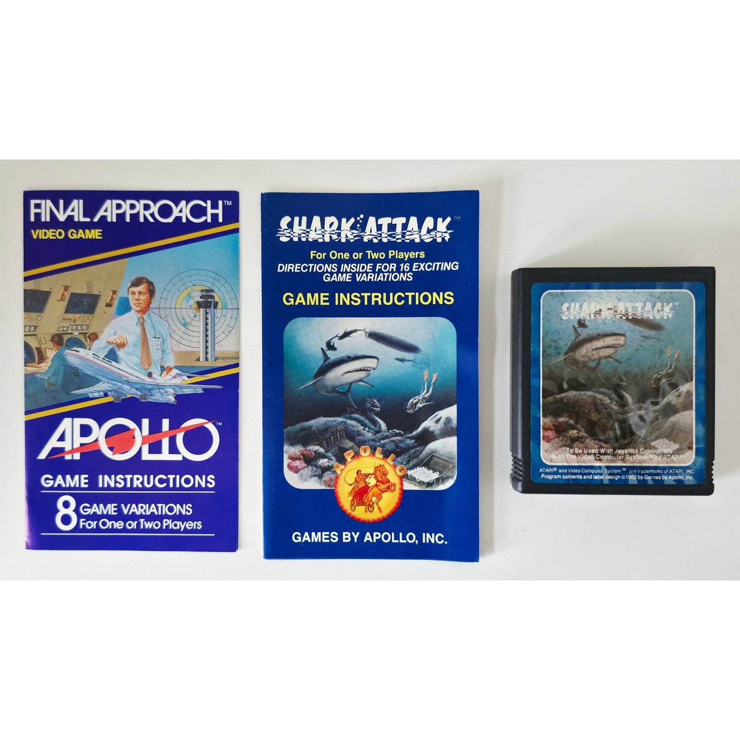 Atari 1982 Shark Attack Video Game NOS Open Box with Wear Unsold Dealer Stock