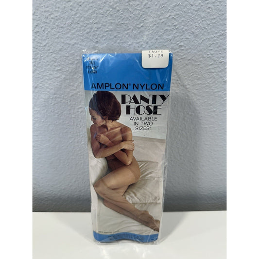 VINTAGE *NEW* Seamless Hosiery 100% Amplon Nylon-Taupe-Sz M/Tall 5'6+ X 2-Pack