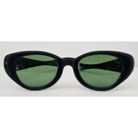 VINTAGE *NEW* 1970's Glam Unisex Black Frame with Green Lens Sunglasses