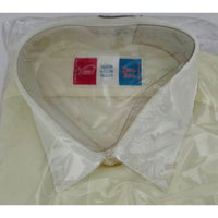 VINTAGE *NEW* 1960's Men's Light Yellow Collared Shirt 100% Nylon TRICOT Size 15.5-33